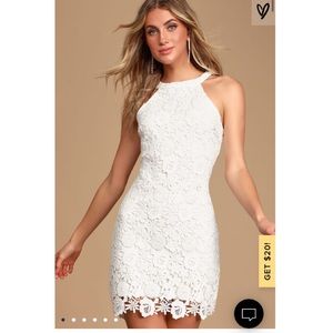 Lulus Love Poem Ivory Lace Mini Dress